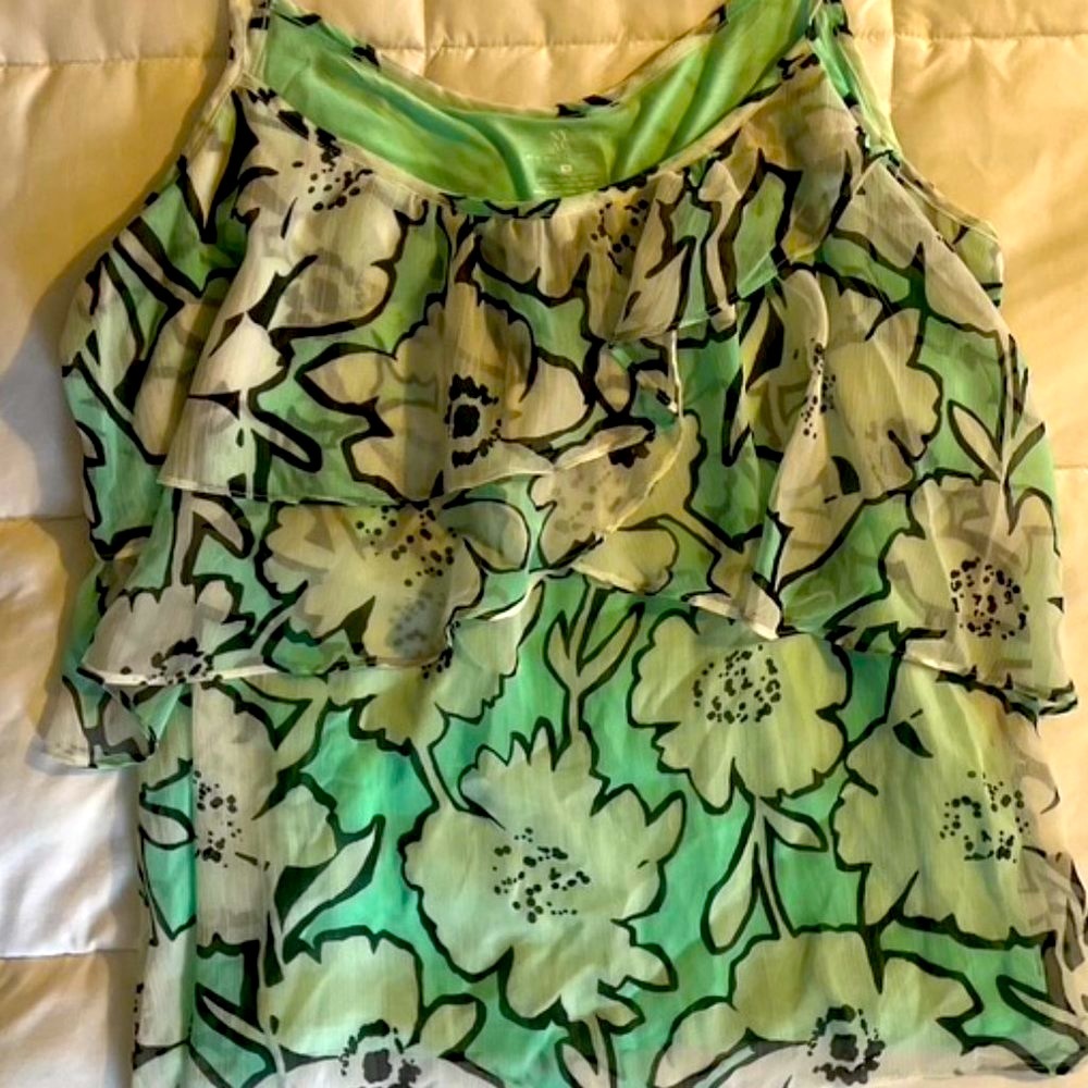 💙 NY. & CO. Flowy Floral Ruffle Tank Top XL